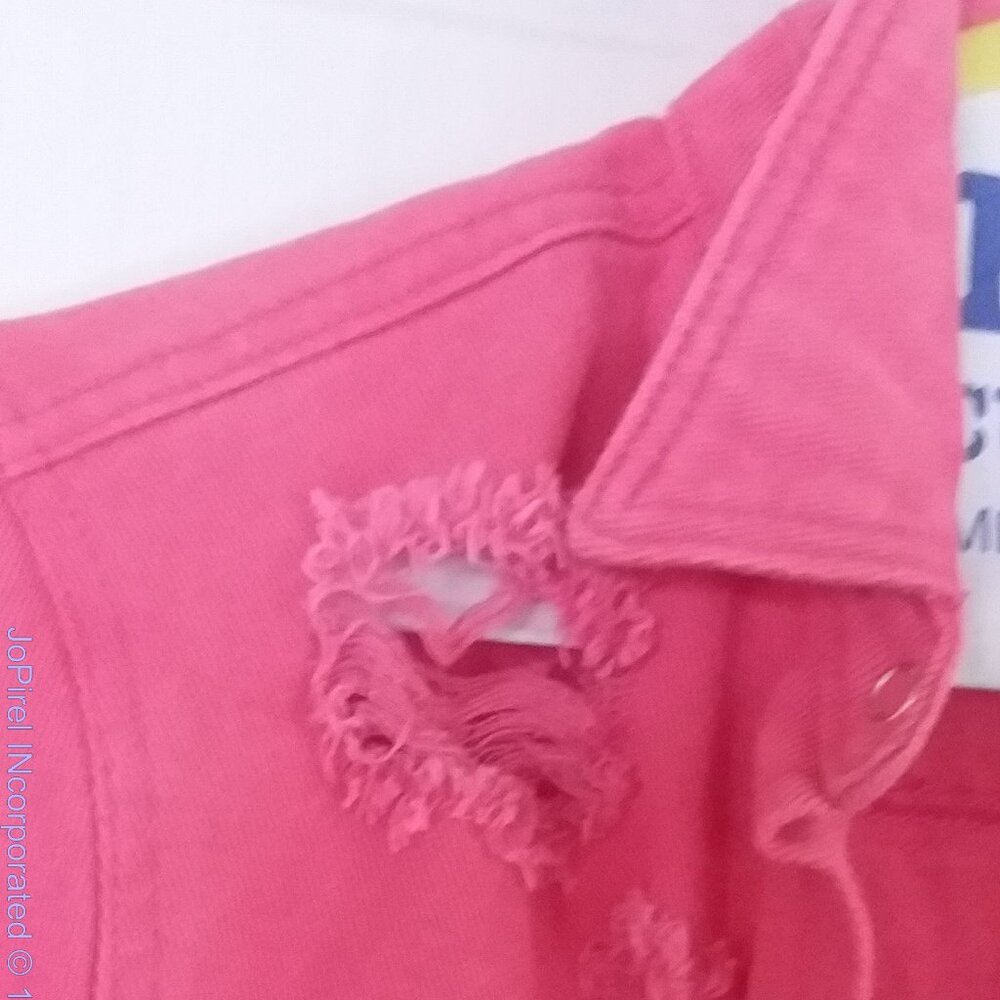 Pink Ripped Jean Jacket - Picture 5 of 9